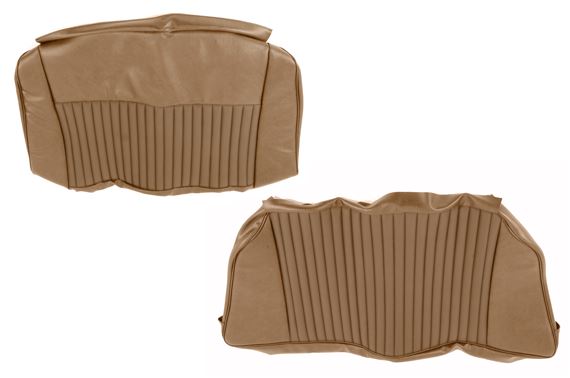 Triumph Stag Rear Seat Cover Kit - Leather Faced - Per Vehicle - Plain Flutes - Beige - RS1589BEIGE LF